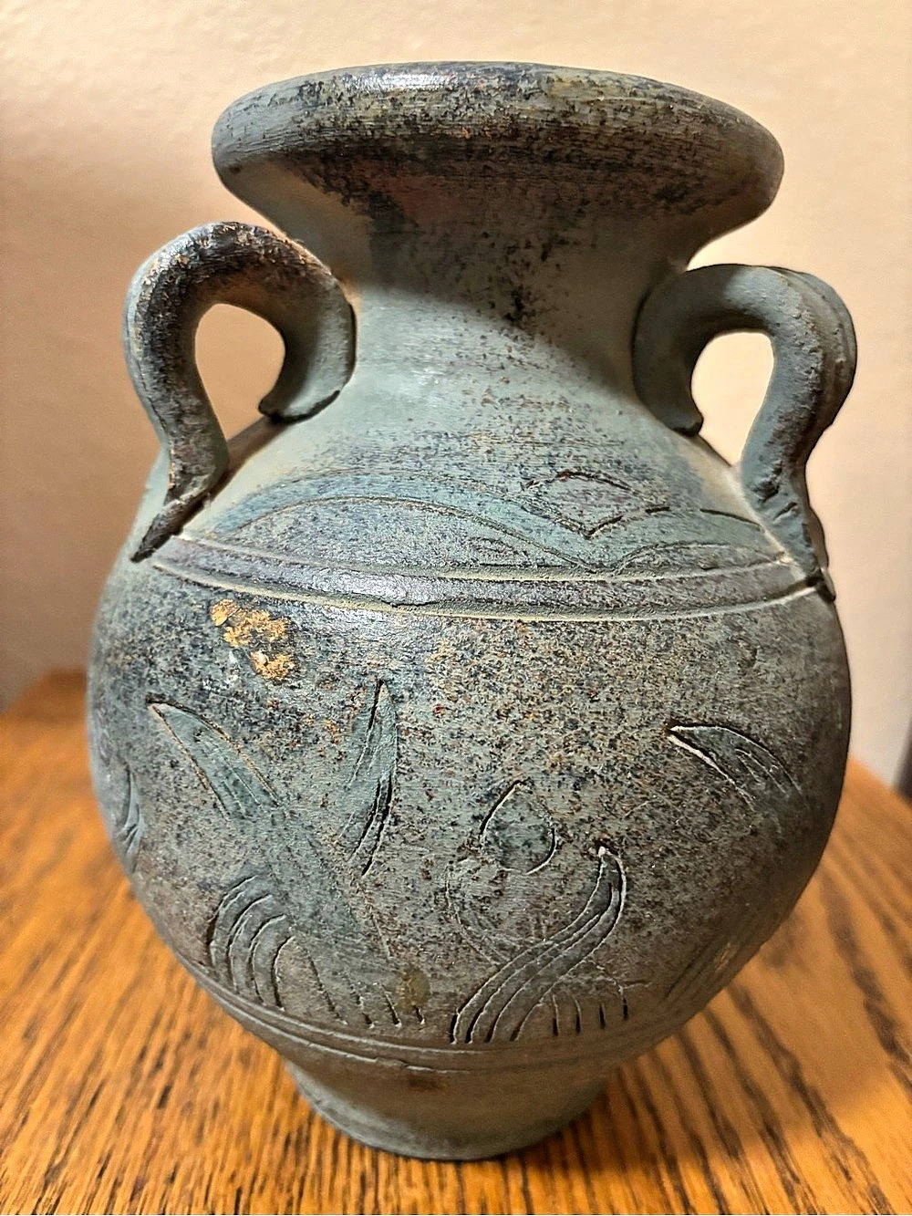 Handcrafted Ceramic Two-Handled Vase - Picture 3 of 6